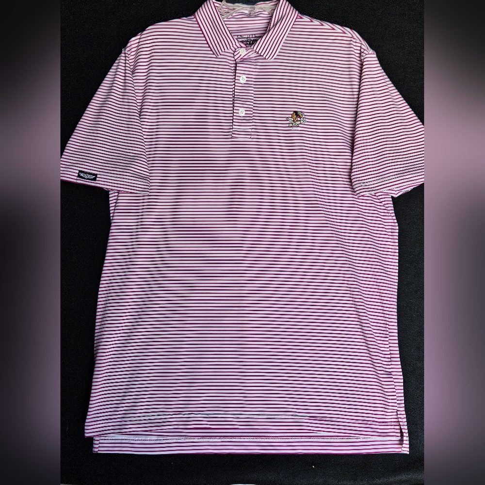 Straight Down Red And White Mens Large Philadelphia Cricket Club Polo Shirt